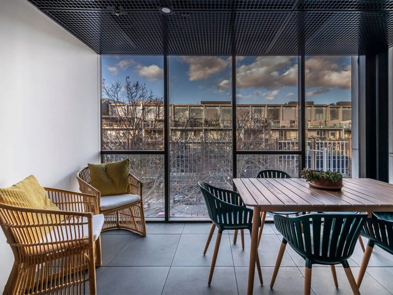 glass-covered balcony