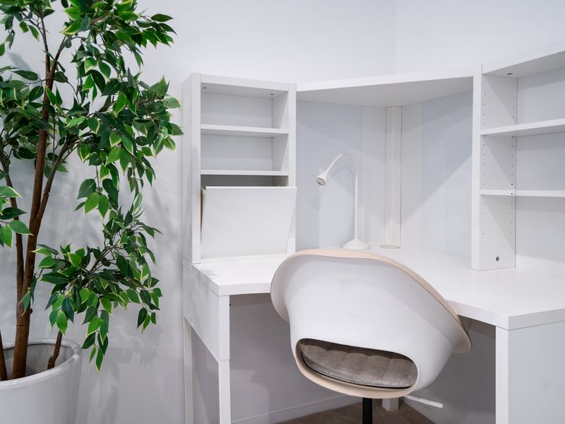 Dedicated desk area ideal for remote work or study.