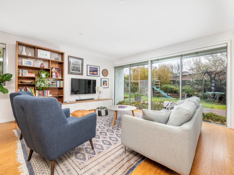 Bright lounge filled with natural light