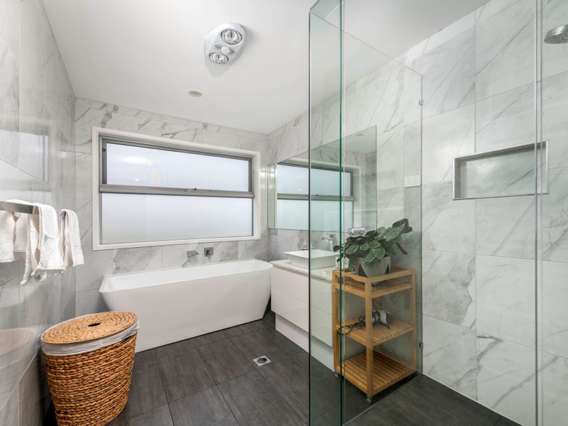 Clean and modern bathroom with essentials.