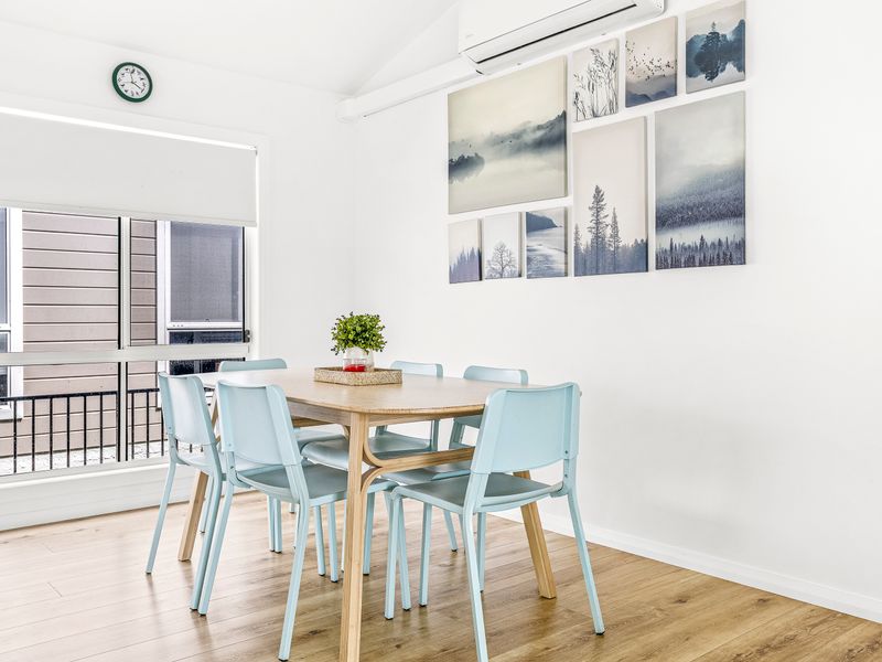 Sunny patio dining area — the perfect spot for morning coffee