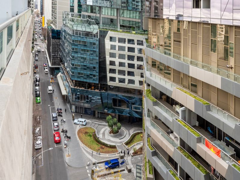 Exterior view of the apartment building