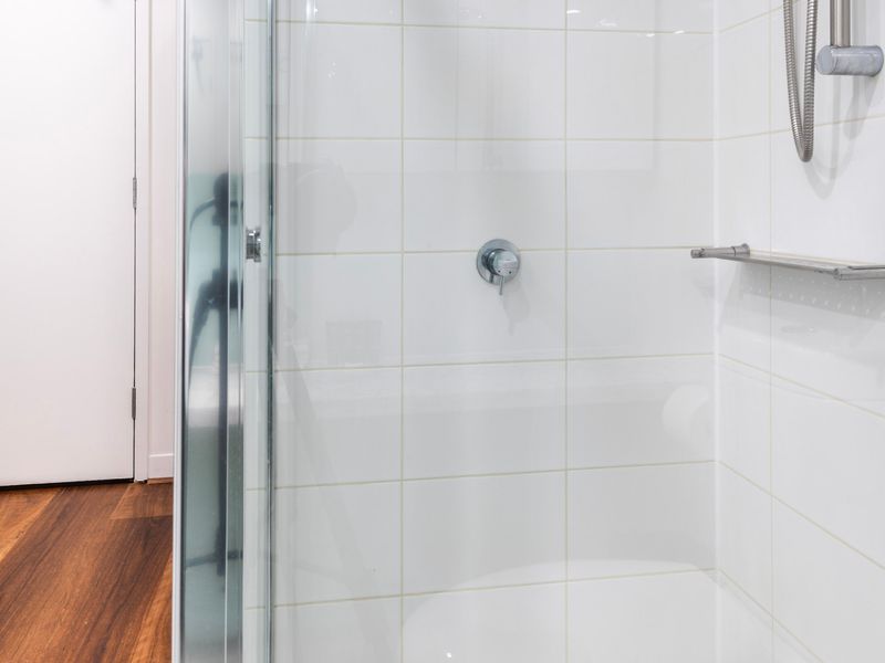 Simple, clean, and functional shower.