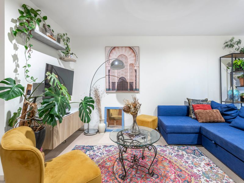 Bright living room with stylish décor and modern comfort