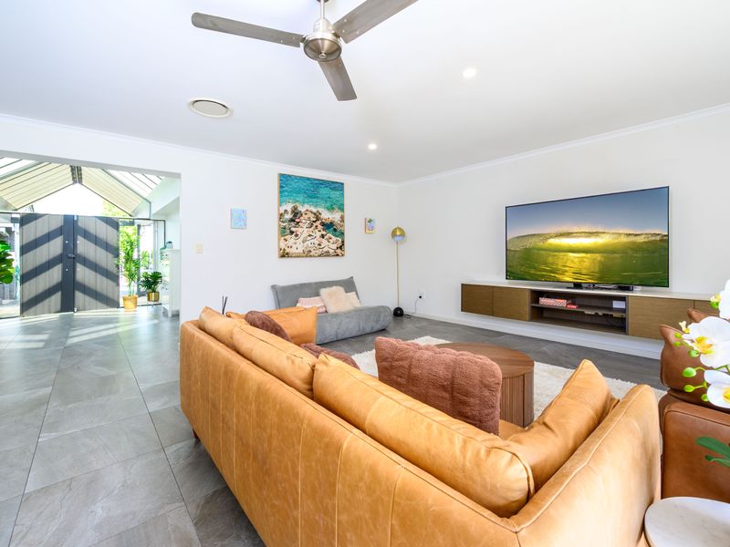 Relax in style with ample seating and a large TV