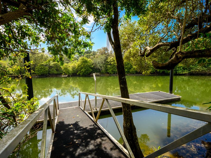 Jetty dock with serene water views.