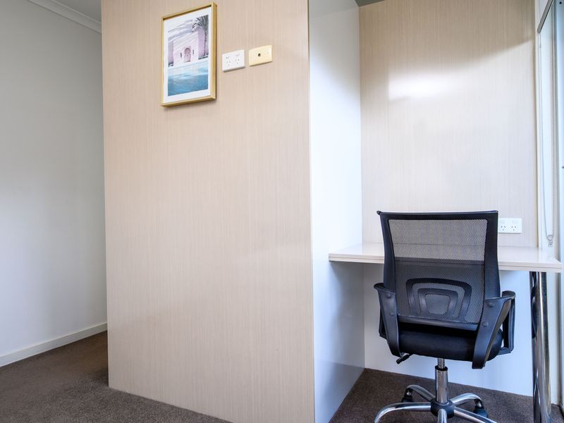 Quiet desk space designed for focus.