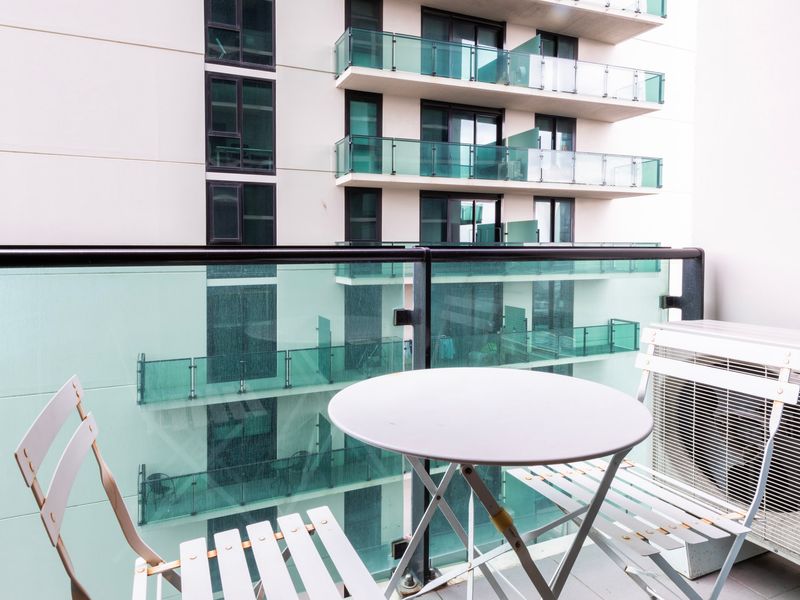 Balcony with city view