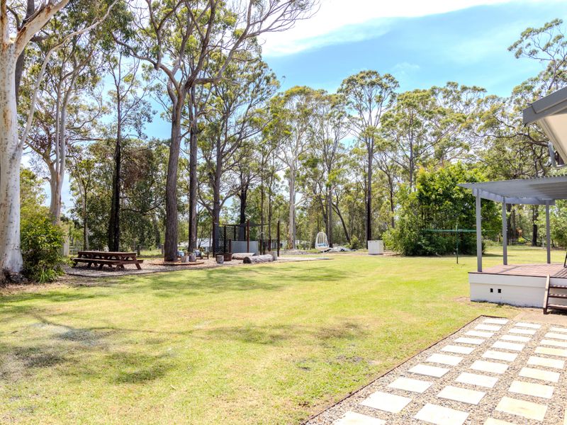 Enjoy fresh air in this peaceful backyard retreat.