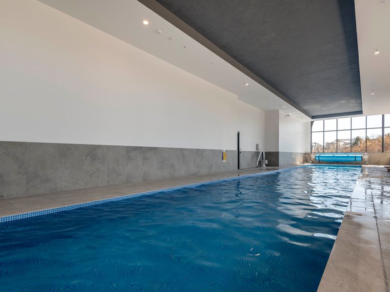 Modern indoor pool for guests to unwind