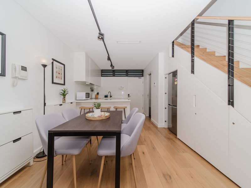 Dining and kitchen with an open layout.
