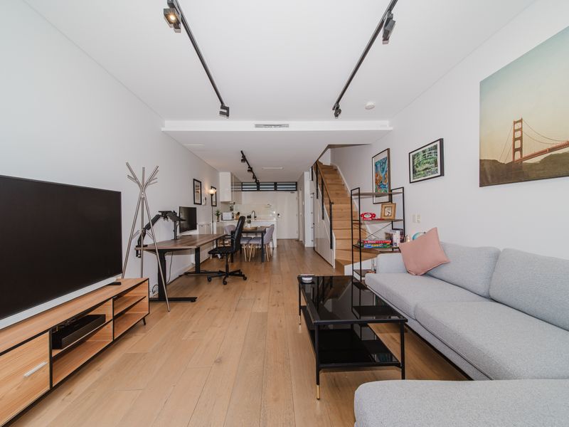 Lounge with big-screen TV.