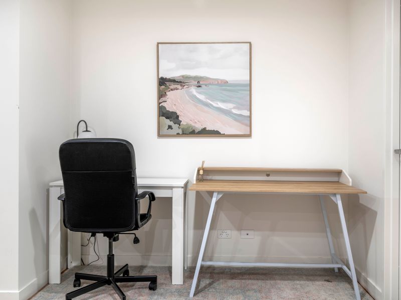 Study desk setup ideal for remote work or study