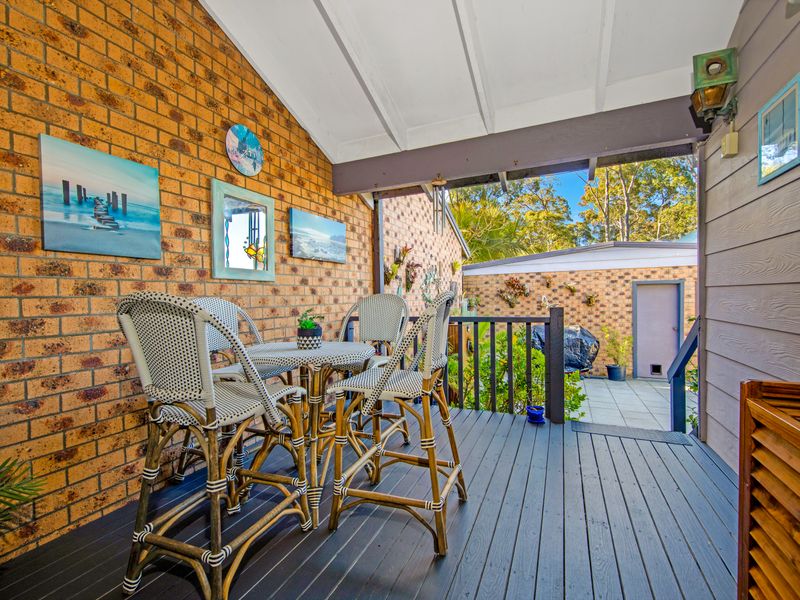 Covered outdoor dining space, perfect for alfresco meal