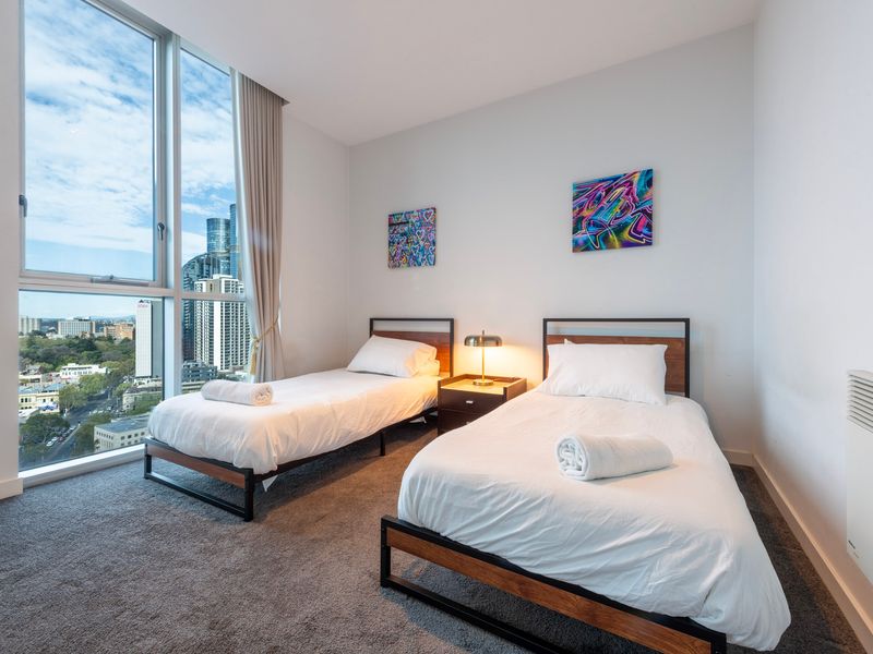 Rest easy in the twin bedroom, perfect for friends or family.