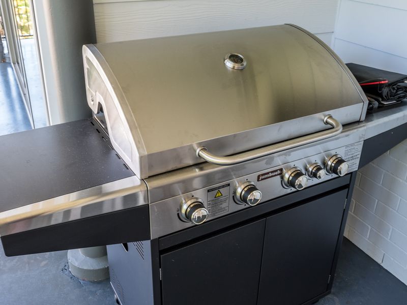 Stainless steel BBQ grill for outdoor cooking and entertainment