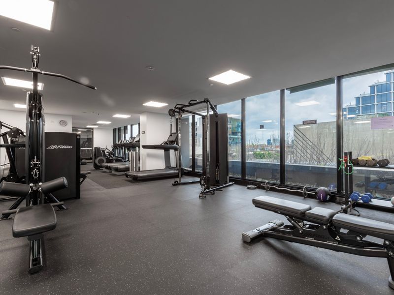 Fully equipped gym with strength equipment