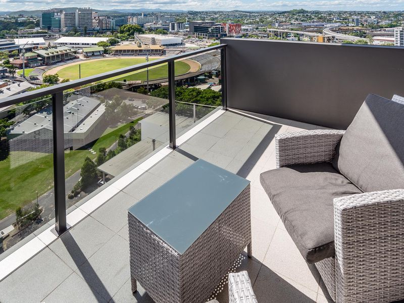 Outdoor space ideal for morning coffee.