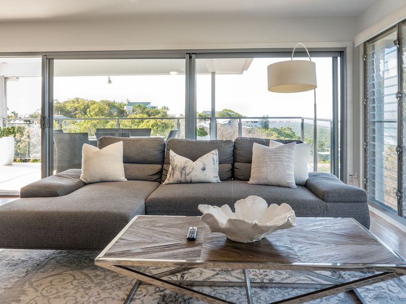 Open-plan living flowing to outdoor spaces