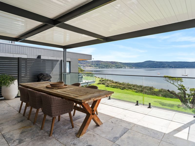 Covered alfresco dining with a view