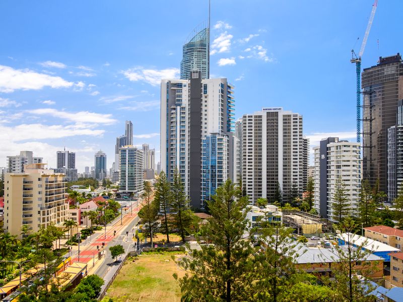 City skyline views from the balcony