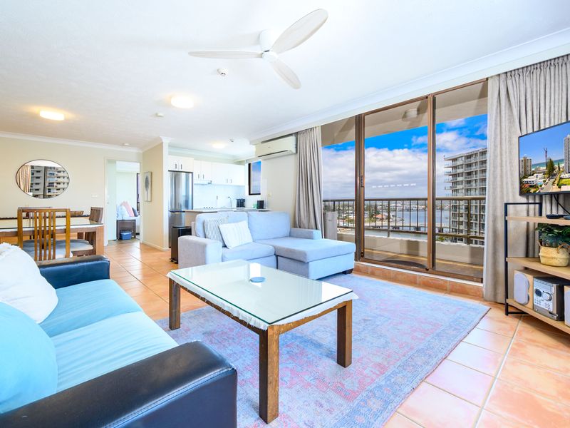 Open-plan lounge filled with natural light