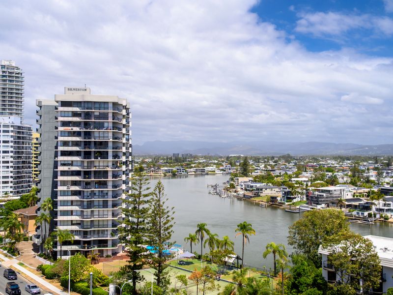 Stunning view of nearby waterways and high-rises