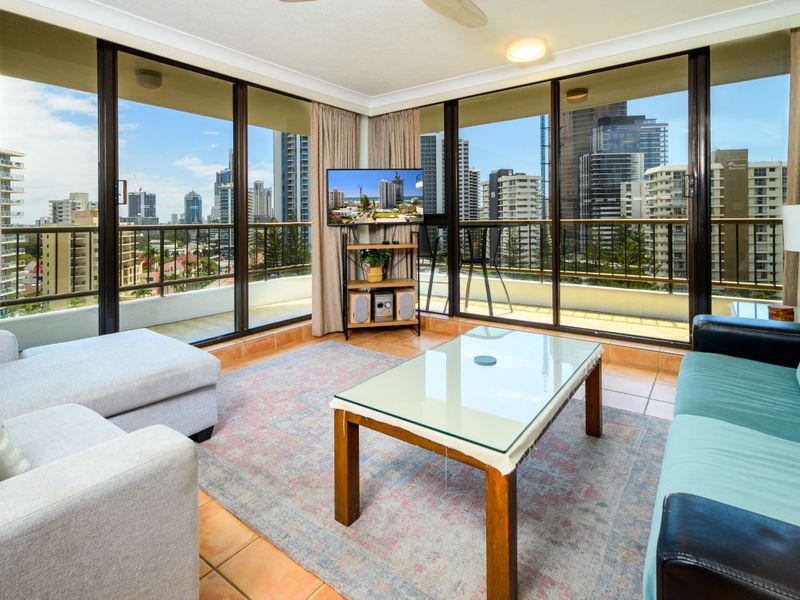 Bright and airy living area with floor-to-ceiling windows