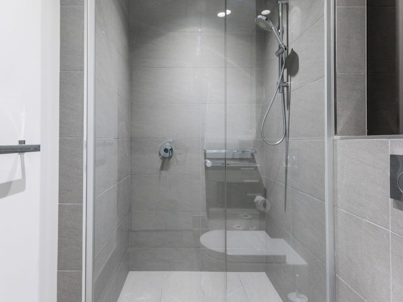 Bathroom with glass shower