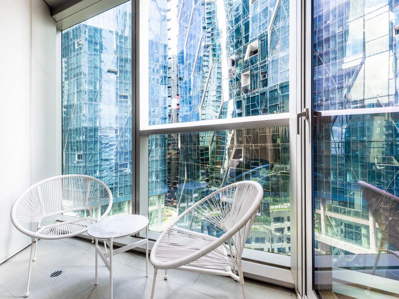 Private balcony with seating for two