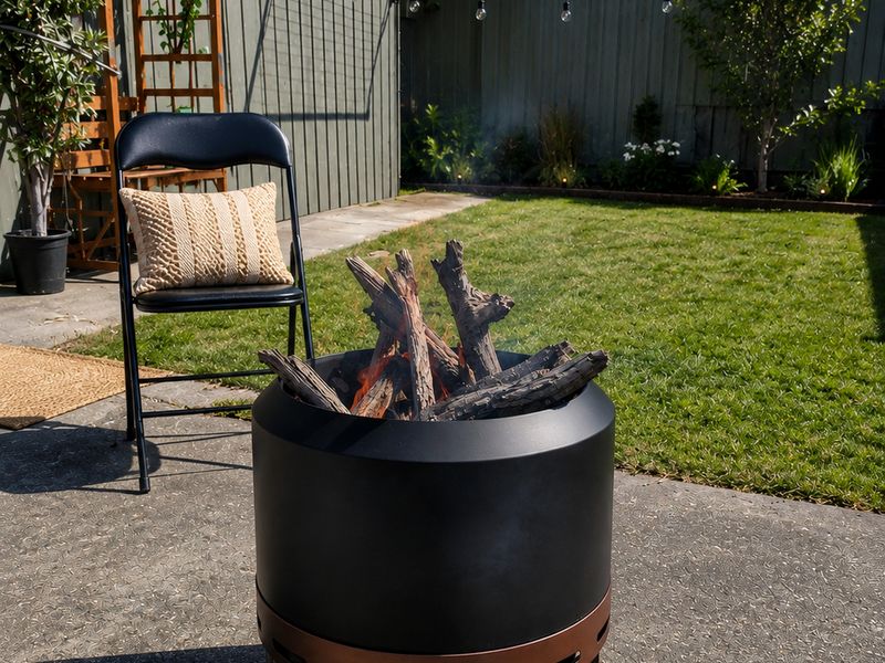 Firepit that changes the vibe giving warmth and relaxation.