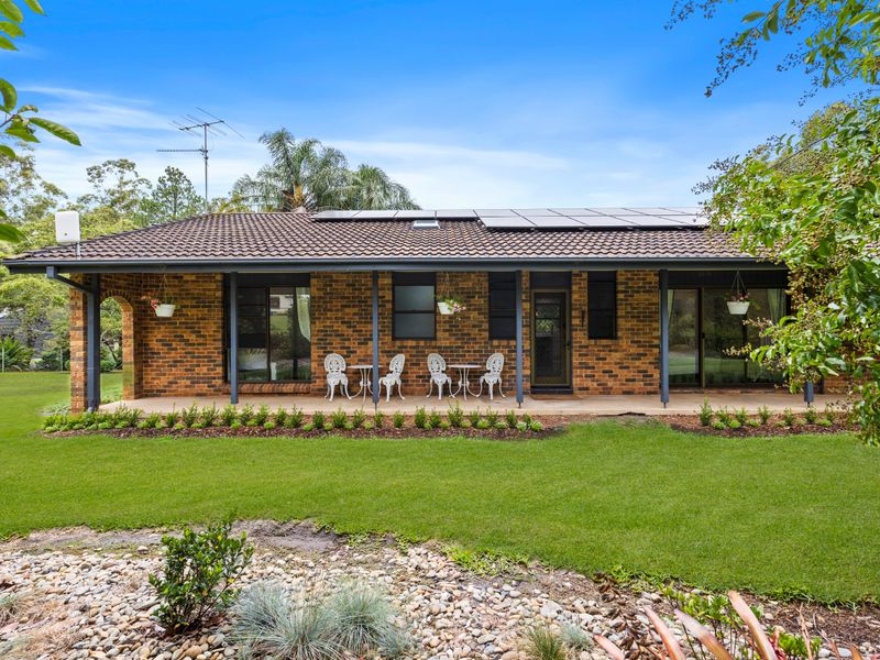 Peaceful garden setting with outdoor seating