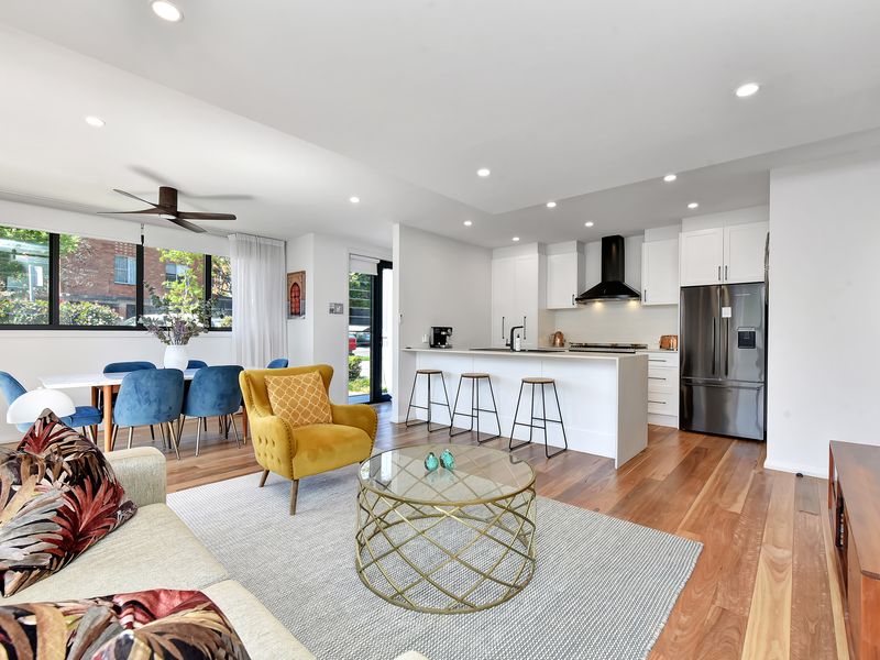 Contemporary living area with warm, inviting décor