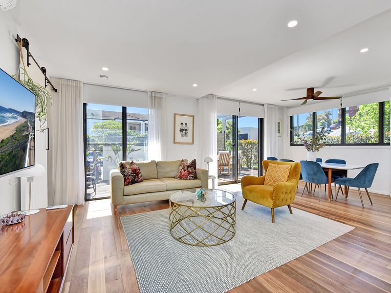 Bright open-plan living with modern furnishings