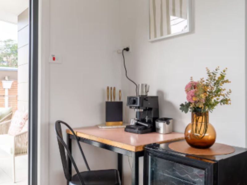 Coffee corner with natural light and cozy vibe