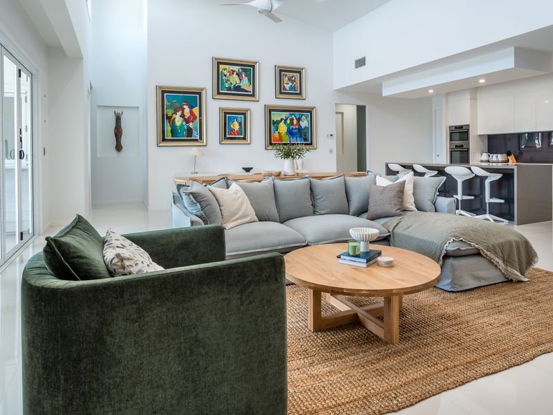 Spacious living area with comfortable seating and stylish decor.