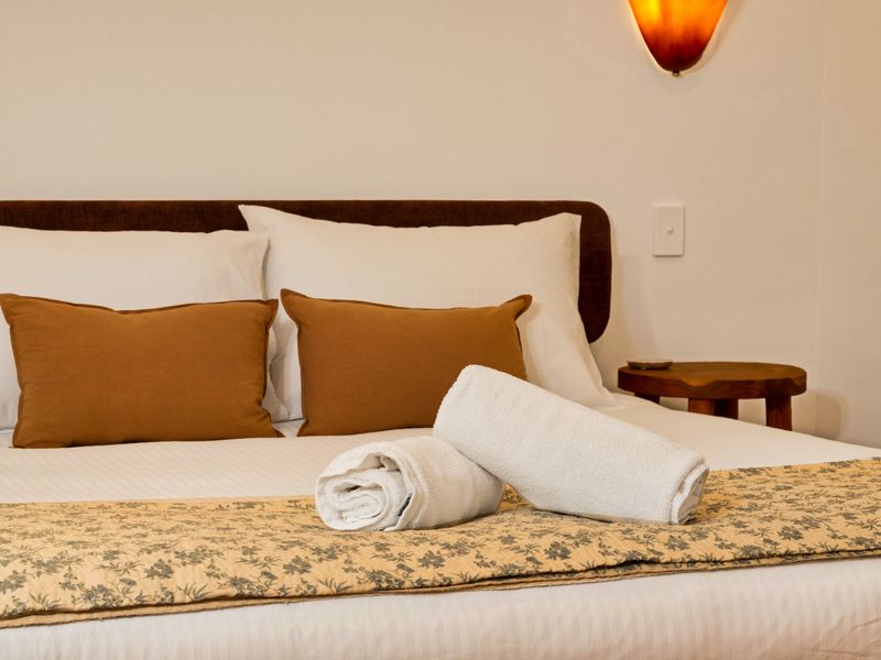 Bedroom with fresh linens.