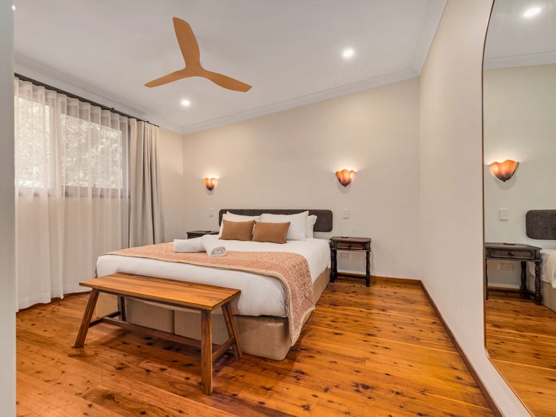 A peaceful bedroom designed with comfort in mind.