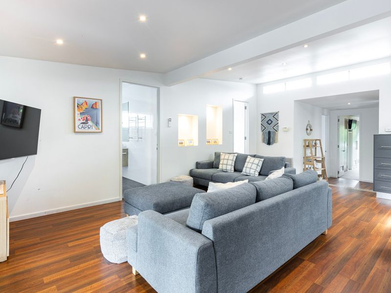 Cozy TV nook for movie nights and downtime.