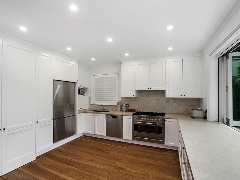 Modern kitchen with stainless steel appliances