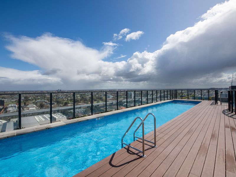 Sun-soaked rooftop pool