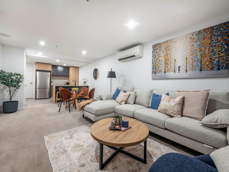 Bright open-plan living area with contemporary design.