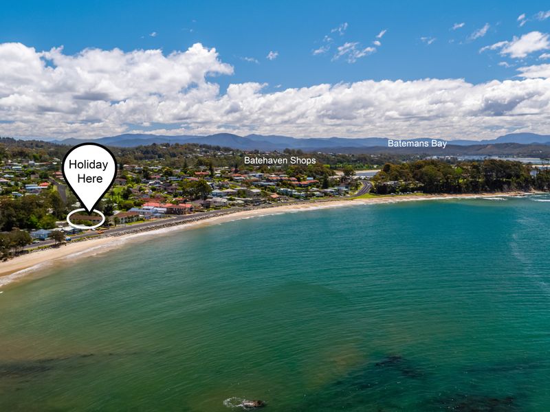 Aerial view showing the property’s prime coastal location near the beach.