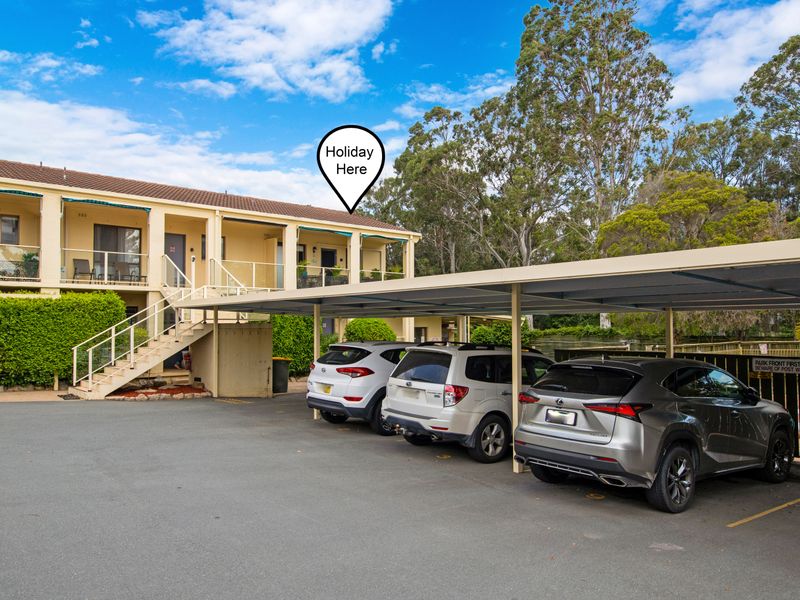 On-site parking area with easy access to units.