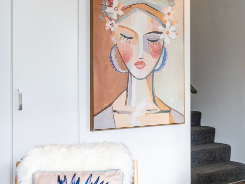 Hallway art adding warmth and personality to the space