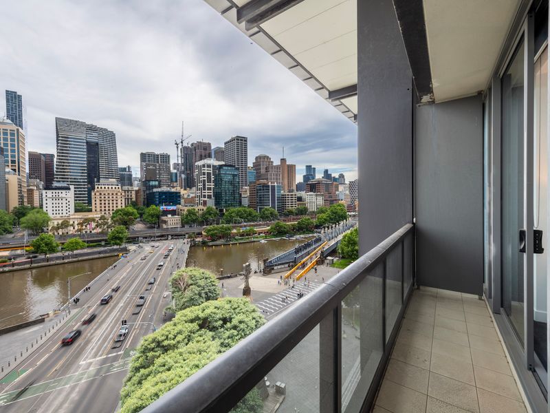 Balcony view overlooking the city and Yarra River