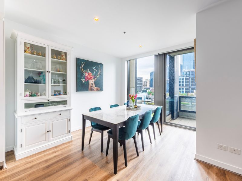 Dining area with panoramic city views
