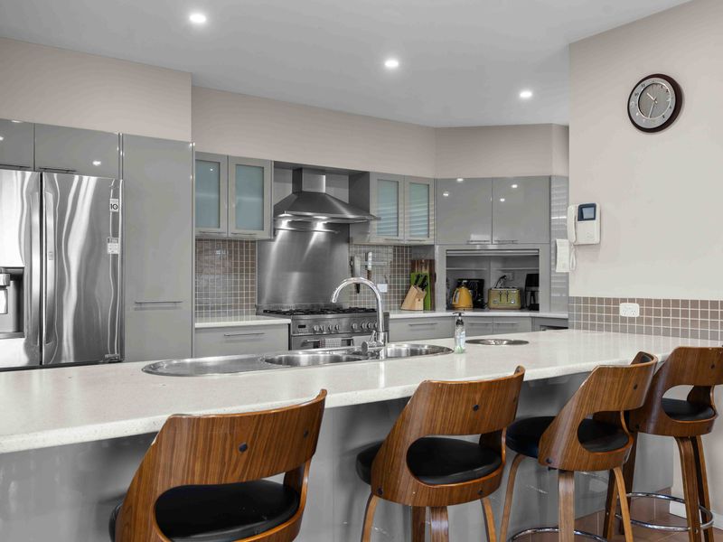 Cozy seating by the kitchen counter