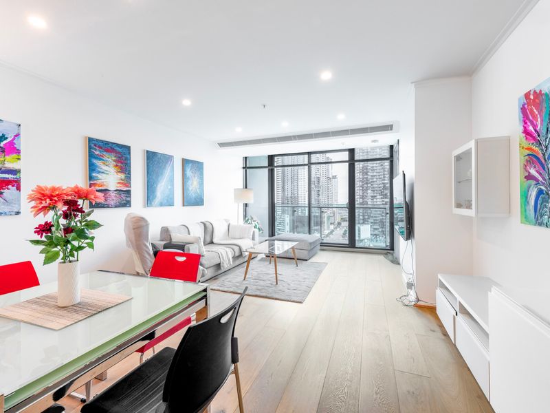 Open-plan living and dining area with plenty of natural light