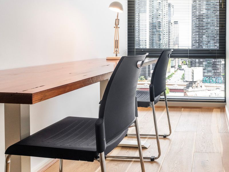 Bright and comfortable desk setup